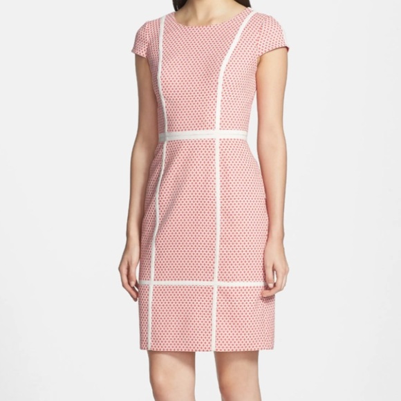 Adrianna Papell Coral Jacquard Sheath Dress - Picture 12 of 14